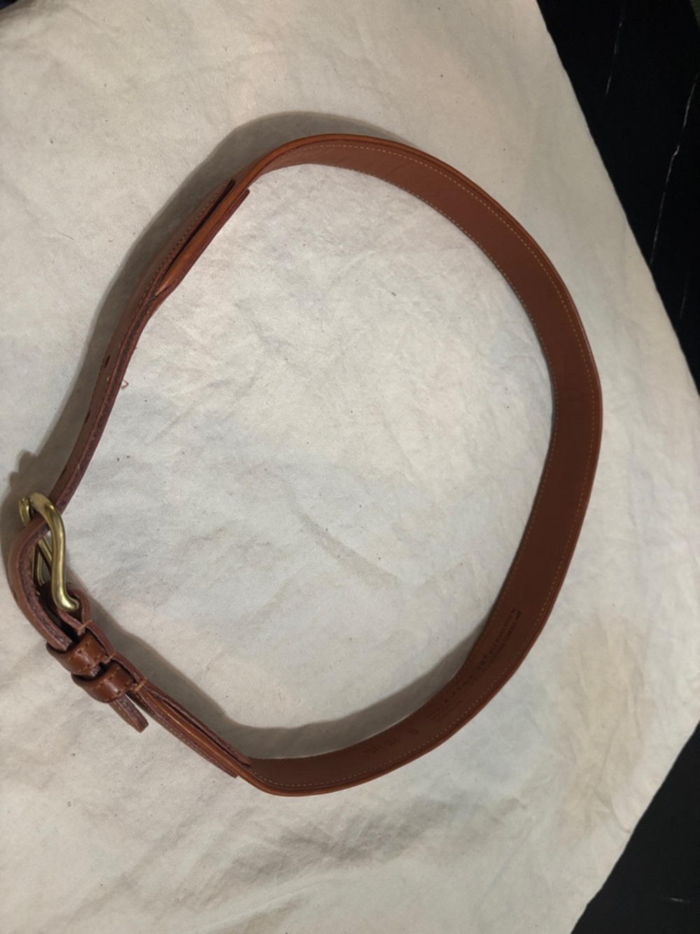 Coach Tan Leather Belt with Brass Buckle - Picture 2 of 8